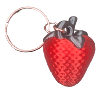 FlexiMech Strawberry Mini 3D Red Delicious Fruit  Keychain 1.75" Tall  Figure
