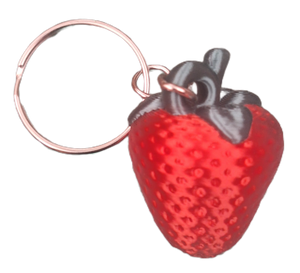 FlexiMech Strawberry Mini 3D Red Delicious Fruit  Keychain 1.75" Tall  Figure
