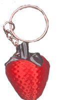 FlexiMech Strawberry Mini 3D Red Delicious Fruit  Keychain 1.75" Tall  Figure
