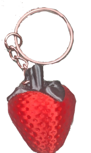 FlexiMech Strawberry Mini 3D Red Delicious Fruit  Keychain 1.75" Tall  Figure