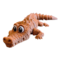 FlexiMech Crocodile Cartoon Cute 3d Printed Alligator 10" Flexible Articulated Toy
