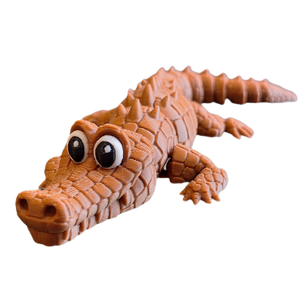 FlexiMech Crocodile Cartoon Cute 3d Printed Alligator 10" Flexible Articulated Toy