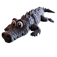 FlexiMech Crocodile Cartoon Cute 3d Printed Alligator 10" Flexible Articulated Toy
