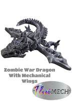 Flexi-Mech Zombie War Dragon Articulated 3d Printed Shiny Silver Mechanical Fidget Toys
