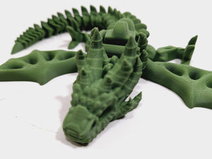 Flexi-Mech Zombie War Dragon Articulated 3d Printed Zombie Green Mechanical Fidget Toys