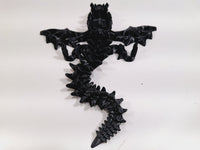 Flexi-Mech Zombie War Dragon Articulated 3d Printed Onyx Black Mechanical Fidget Toys
