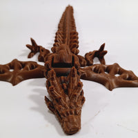 Flexi-Mech Zombie War Dragon Articulated 3d Printed Ebony Brown Mechanical Fidget Toys