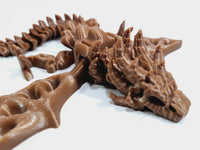 Flexi-Mech Zombie War Dragon Articulated 3d Printed Ebony Brown Mechanical Fidget Toys
