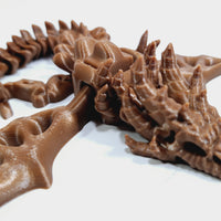 Flexi-Mech Zombie War Dragon Articulated 3d Printed Ebony Brown Mechanical Fidget Toys