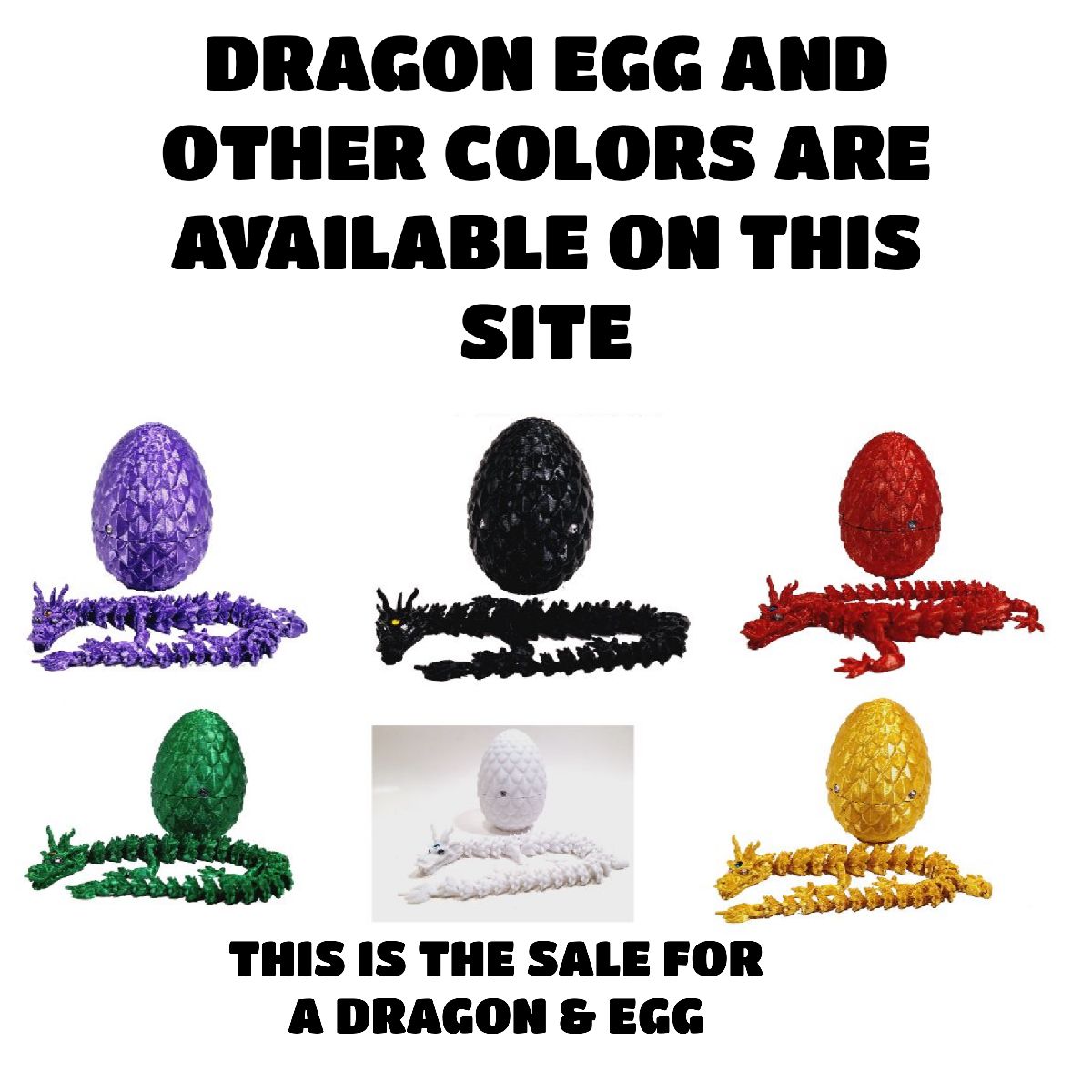 Flexi-Mech Dymond Eyez Royal Dragon Fully Articulated  3d Printed Fidget Toy Bling Choose Color