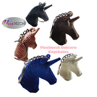 FlexiMech Unicorn Keychain 3D Printed Mini Statue Head Backpack Charm Choose Color
