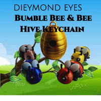 Dieymond Eyes Bumble Bee & Bee Hive Tiny Articulated 3d Printed Fidget Toy Choose Color
