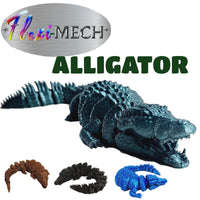 FlexiMech Crocodile 3d Printed Alligator 11" Flexible Moveable Mouth Articulated Toy
