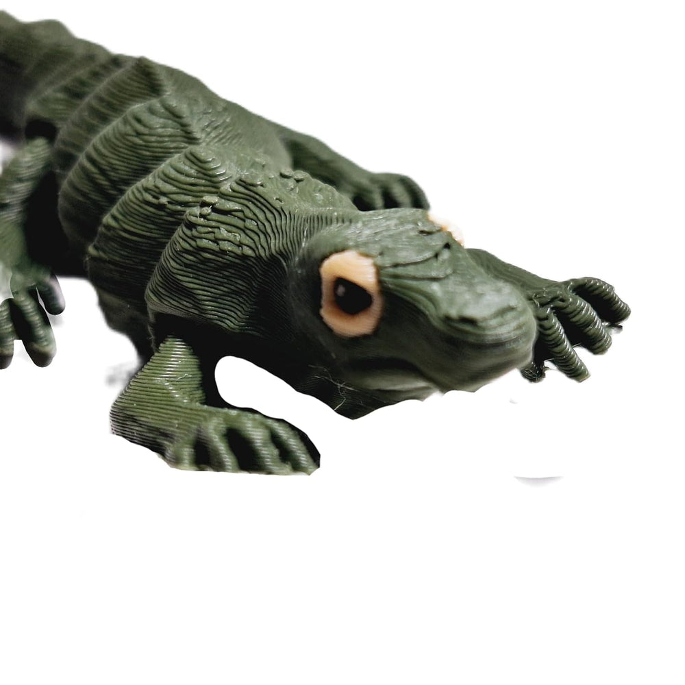 Flexi-Mech Baby  Komodo Dragon Flexible Fully Articulated 3d Printed Reptile  Fidget Toy