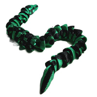FlexiMech Green Ball Python Fully Articulated 11" Long 3d Printed Snake Fidget Toy
