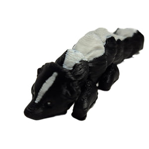 FlexiMech Skunk Fully Articulated 3.5" Long 3d Printed Baby Critter Fidget Toy