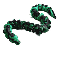 FlexiMech Green Ball Python Fully Articulated 11" Long 3d Printed Snake Fidget Toy
