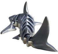 FlexiMech Great White Shark 3D Printed Articulated Realistic Ocean Predator Fidget Toy
