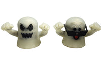 Ghosts Galore Set Of Two 2" Figures Peeping Tom & Angry Face Glow In Dark Toy Ghosts

