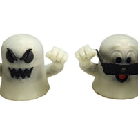 Ghosts Galore Set Of Two 2" Figures Peeping Tom & Angry Face Glow In Dark Toy Ghosts