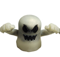 Ghosts Galore Set Of Two 2" Figures Peeping Tom & Angry Face Glow In Dark Toy Ghosts

