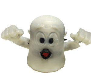 Ghosts Galore Set Of Two 2" Figures Peeping Tom & Angry Face Glow In Dark Toy Ghosts