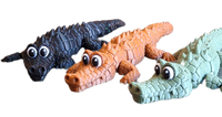 FlexiMech Crocodile Cartoon Cute 3d Printed Alligator 10" Flexible Articulated Toy
