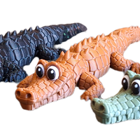 FlexiMech Crocodile Cartoon Cute 3d Printed Alligator 10" Flexible Articulated Toy