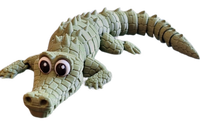 FlexiMech Crocodile Cartoon Cute 3d Printed Alligator 10" Flexible Articulated Toy
