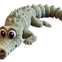 FlexiMech Crocodile Cartoon Cute 3d Printed Alligator 10" Flexible Articulated Toy