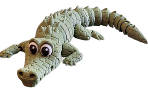 FlexiMech Crocodile Cartoon Cute 3d Printed Alligator 10" Flexible Articulated Toy