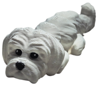 Flexibabies Cute Mini  Puppy Fully Articulated 3d Printed 3.5" Baby Dog Fidget Toy
