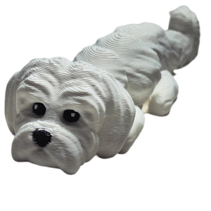 Flexibabies Cute Mini  Puppy Fully Articulated 3d Printed 3.5" Baby Dog Fidget Toy