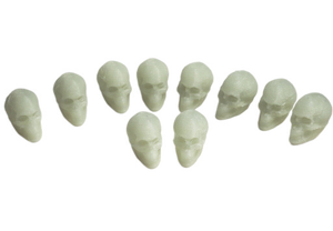 FlexiMech Mini Skulls .5" Detailed 3d Printed Human Skull Set Of 10 Choose Color