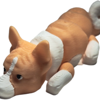 Flexibabies Cute Mini  Puppy Fully Articulated 3d Printed 3.5" Baby Dog Fidget Toy