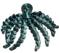 Flexi-Mech Common Octopus 6.5" Long Multicolor Articulated 3d Printed Fidget Toy Choose Color

