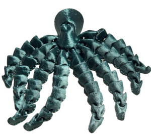 Flexi-Mech Common Octopus 6.5" Long Multicolor Articulated 3d Printed Fidget Toy Choose Color