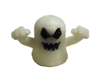 Ghosts Galore Set Of Two 2" Figures Smiley Face & Angry Face Glow In Dark Toy Ghosts
