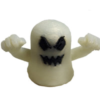 Ghosts Galore Set Of Two 2" Figures Smiley Face & Angry Face Glow In Dark Toy Ghosts