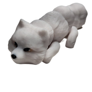 Fleximech Mini Arctic Fox  2.5" Articulated 3d Printed Flexible Forest Animals Fidget Toy Figure