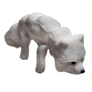 Fleximech Mini Arctic Fox  2.5" Articulated 3d Printed Flexible Forest Animals Fidget Toy Figure