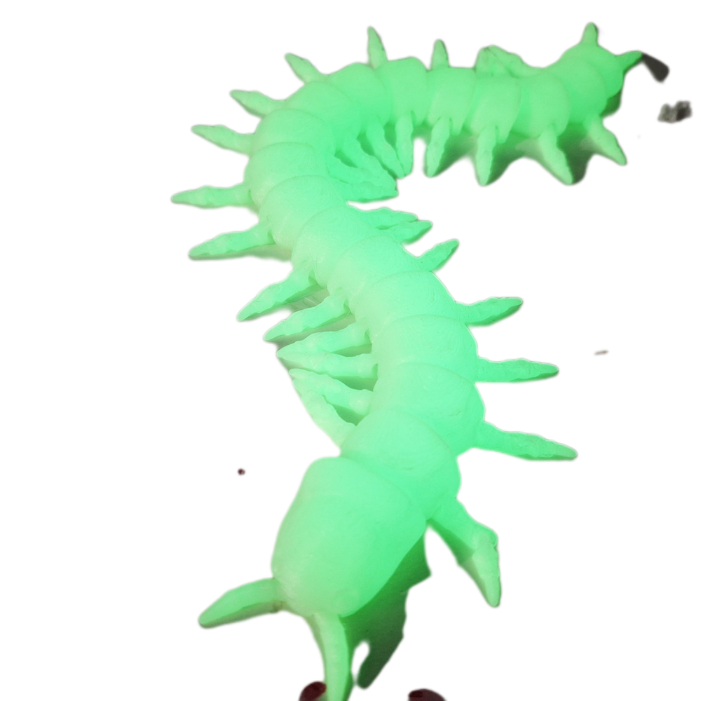 FlexiMech Centipede Worms & Creepy Crawlers Articulated 3d Printed Insects Glow In The Dark Fidget Toy Toy