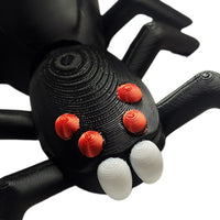 FlexiMech Black Widow Spider 6" Long Fully Articulated 3d Printed Insect Fidget Toy
