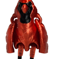 FlexiMech Cardinal Baby Fully Articulated 1.5" Tall 3d Printed Mini Bird Fidget Toy