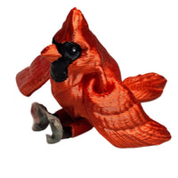 FlexiMech Cardinal Baby Fully Articulated 1.5" Tall 3d Printed Mini Bird Fidget Toy