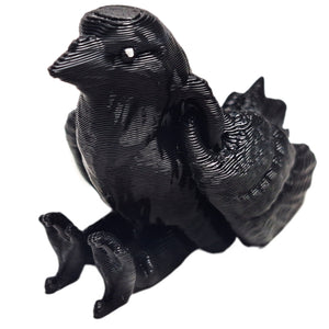 FlexiMech Raven Baby Fully Articulated 1.5" Tall 3d Printed Mini Bird Fidget Toy