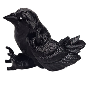 FlexiMech Raven Baby Fully Articulated 1.5" Tall 3d Printed Mini Bird Fidget Toy