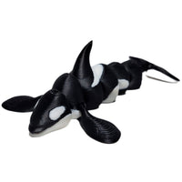 Fleximech Sea Creatures Orca Fully Articulated 3d Printed 6.5" Killer Whale Fidget Toy
