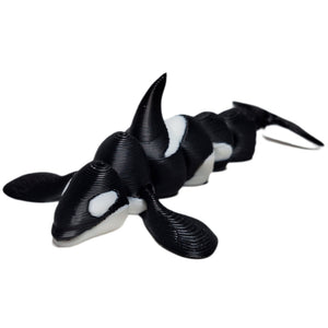 Fleximech Sea Creatures Orca Fully Articulated 3d Printed 6.5" Killer Whale Fidget Toy