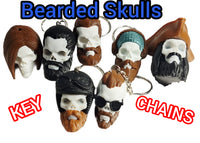 Fleximech Bearded Skulls Collection Of Various Human Skeleton Skull 3D Printed Keychains
